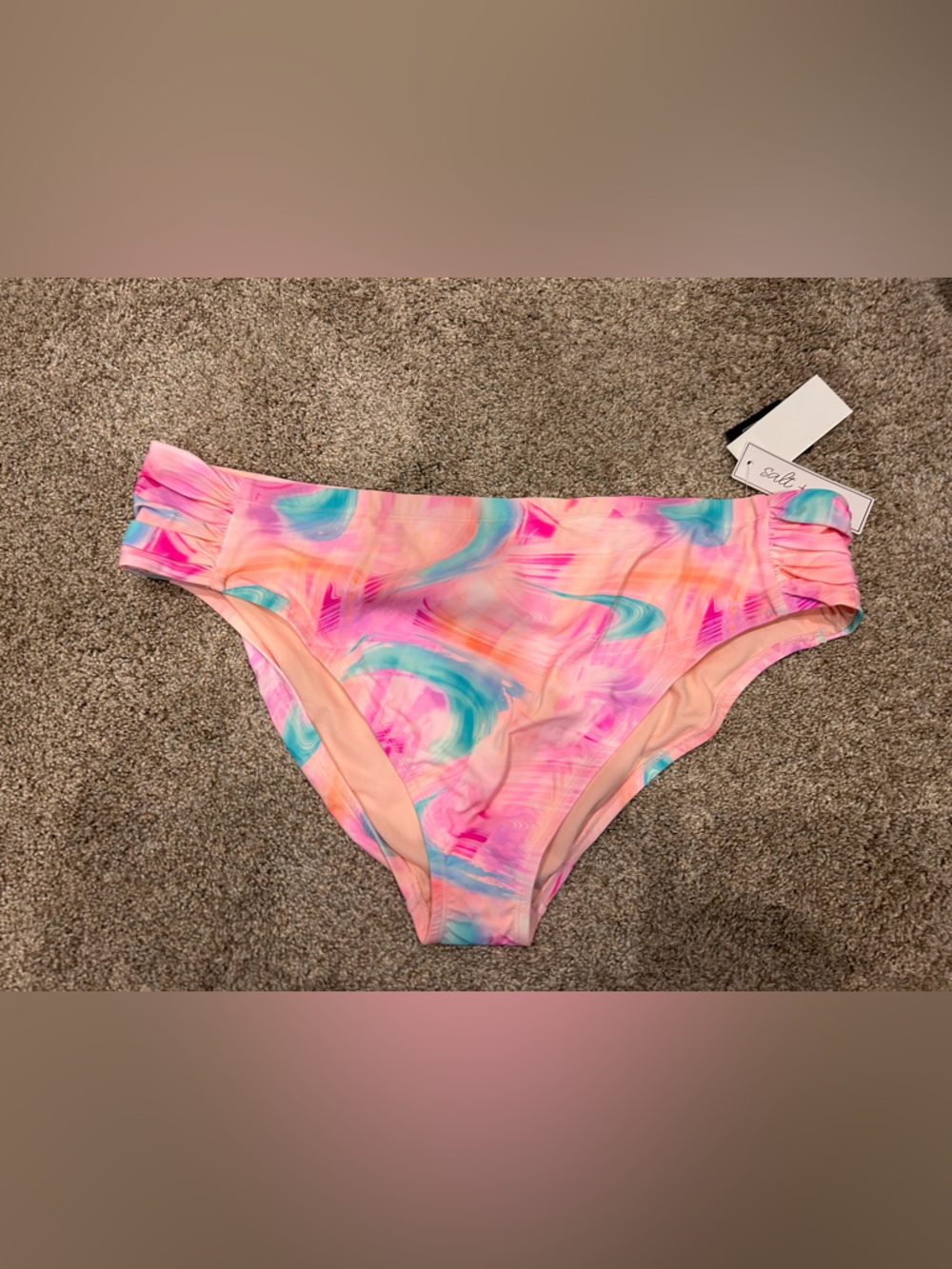 Salt + Cove Pink Multicolor Swirl Bikini Bottom